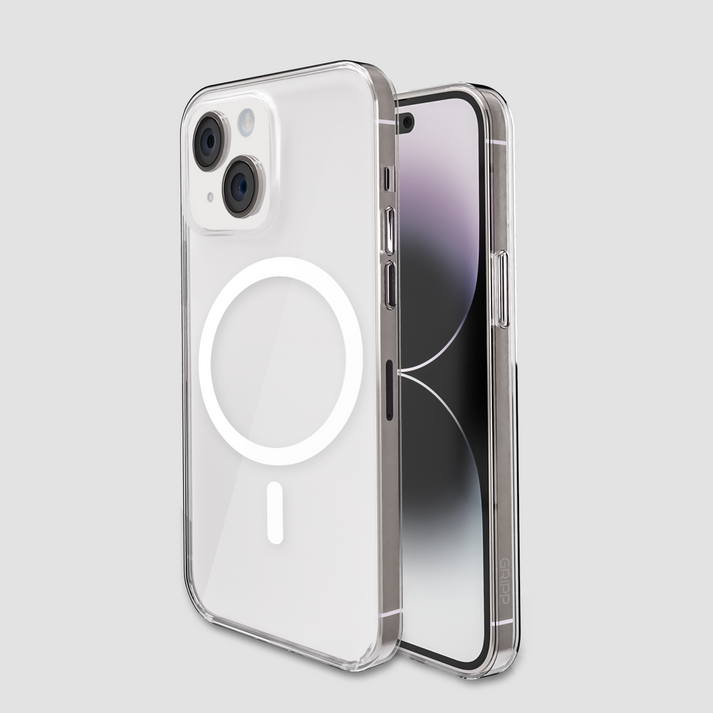 Gripp Clear MagSafe Case for Apple iPhone 15 (6.1) with White Ring - Clear